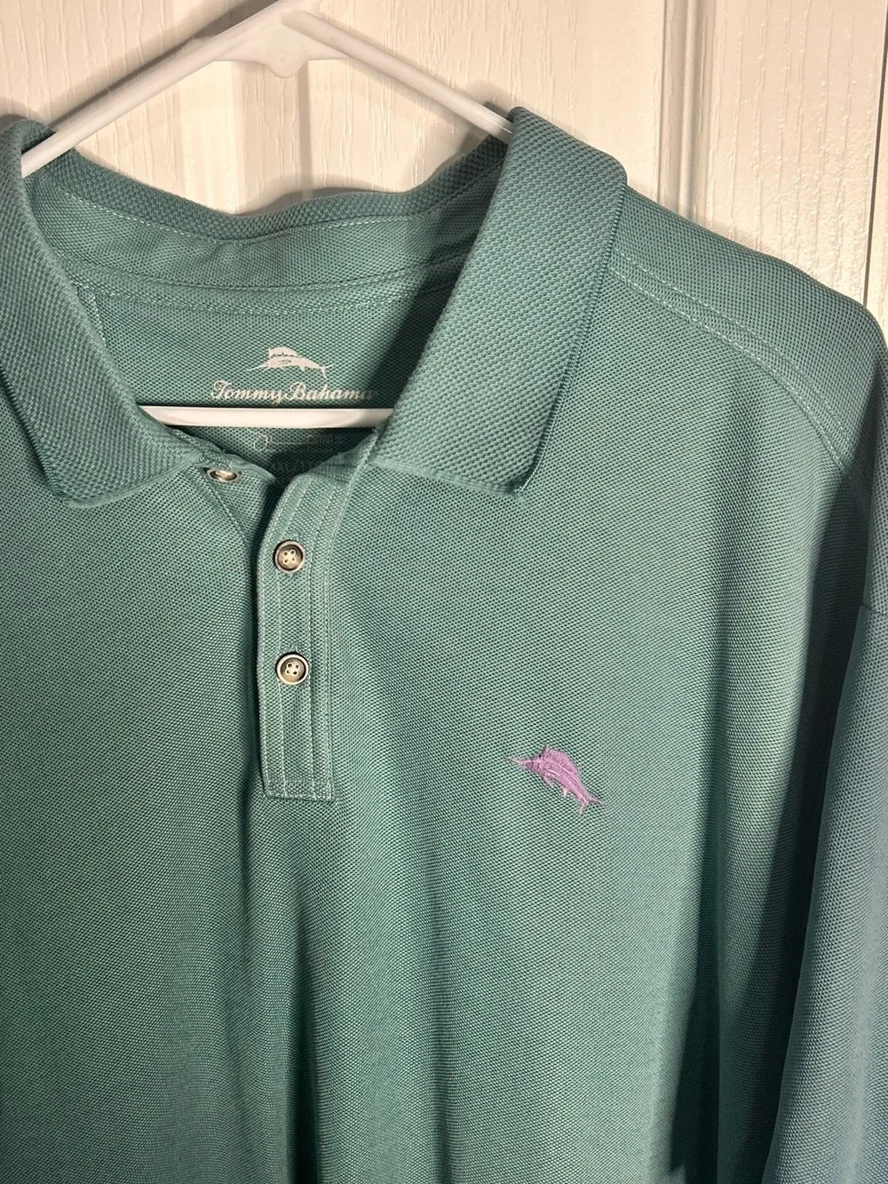 Tommy Bahama Polo‎ Shirt Mens XXL Green IslandZone Supima Marlin Logo Golf